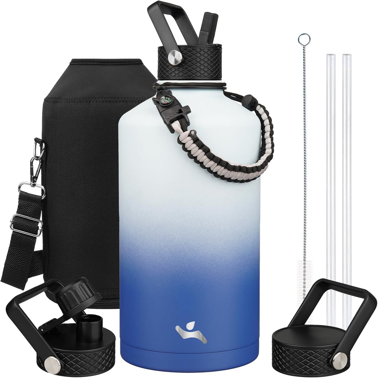 Gallon Insulated Water Bottle with Straw for All-Day Hydration