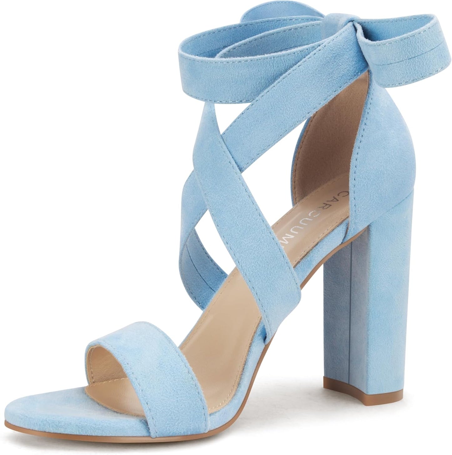 Strappy Heels for Women with Chunky Block Heels and Lace Up