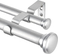 72 to 144 in Double Curtain Rod - Heavy Duty Telescoping Silver