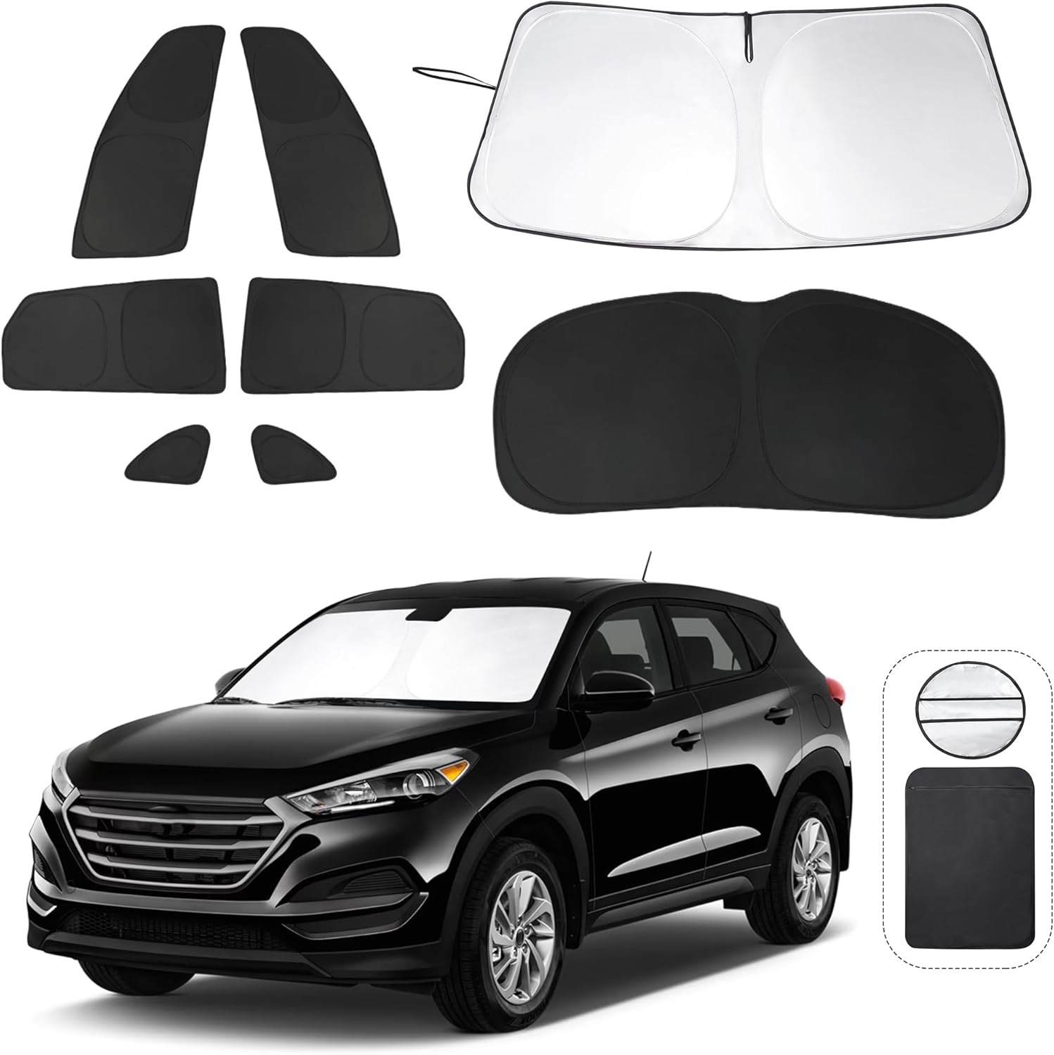 8PCS Window Shades for Tucson 2016-2021: UV Protection & Privacy