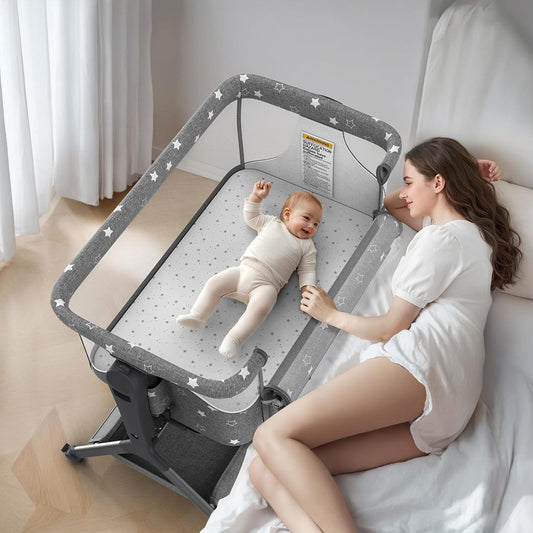 3 in 1 Baby Bassinet with Comfy Mattress and Adjustable Height