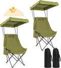 Portable Camping Chair with Shade Canopy - Oversized Foldable Beach