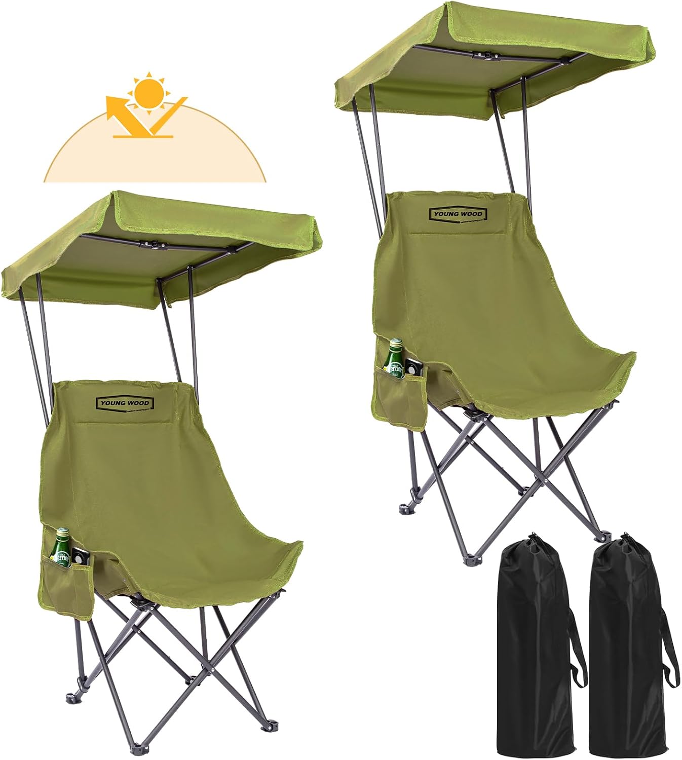 Portable Camping Chair with Shade Canopy for Outdoor Comfort