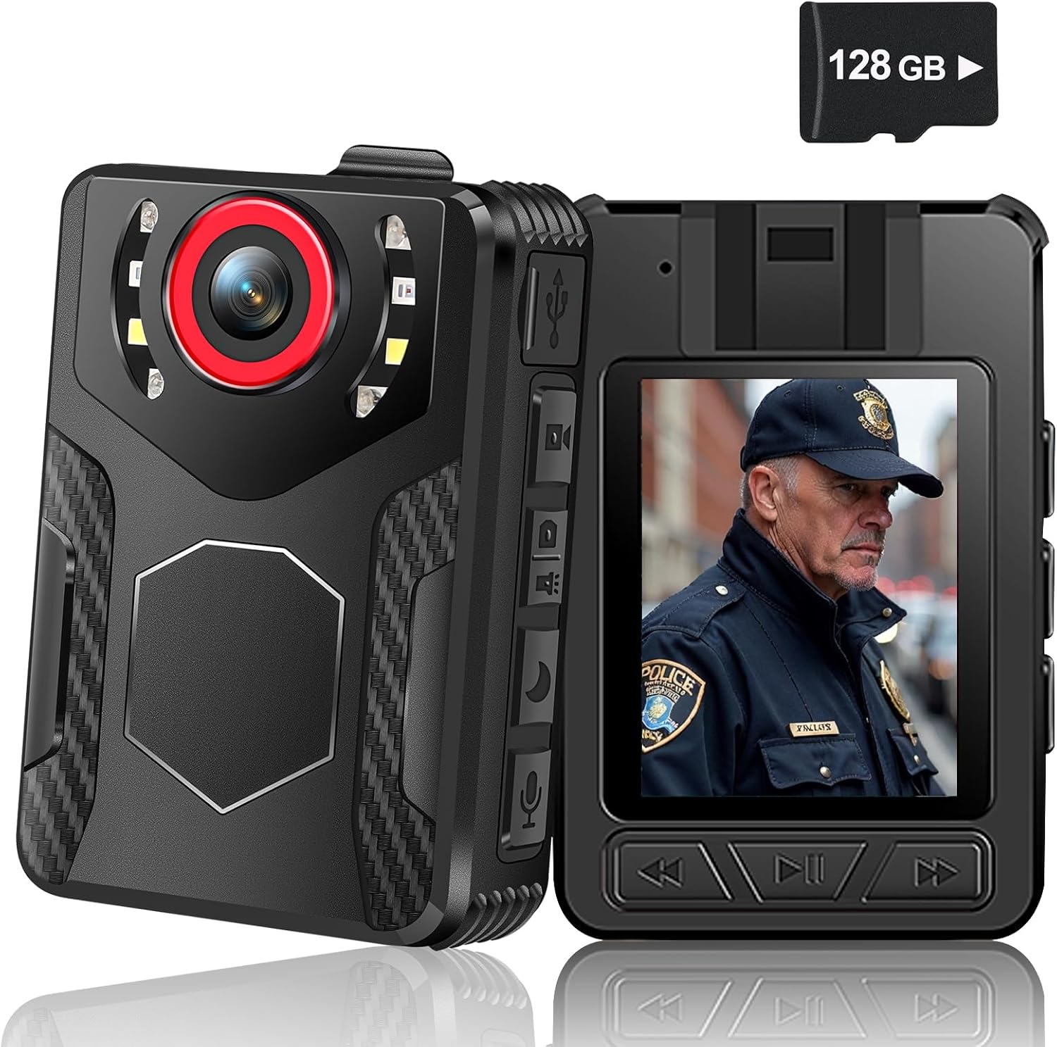1080P FHD Body Camera with Night Vision for Security Use