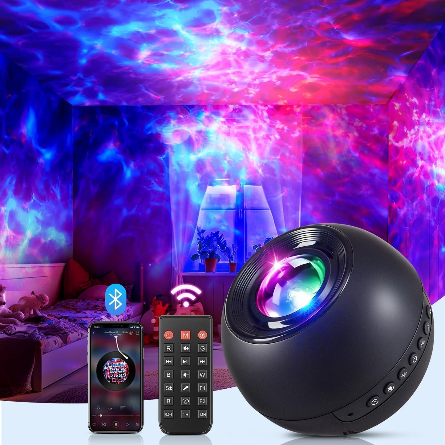 15 Colors Star Projector with Bluetooth Sound