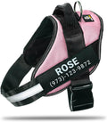 Personalized No-Pull Dog Harness with Name Patch - Pink M
