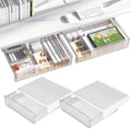 Under Desk Drawer Organizer 2 Pack Large White - Slide-Out Storage