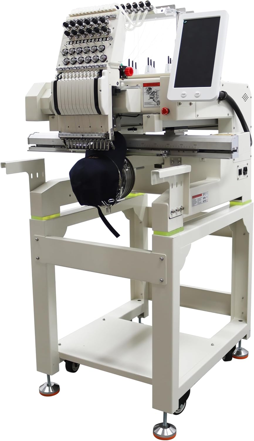 TECHTONGDA 12-Needle Embroidery Machine with Laser Positioning