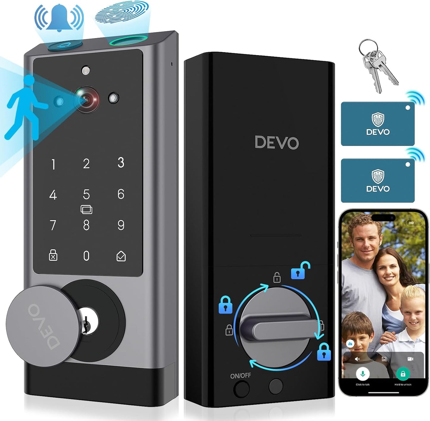 DEVO G1 Smart Lock: 6-in-1 Keyless Entry with Camera