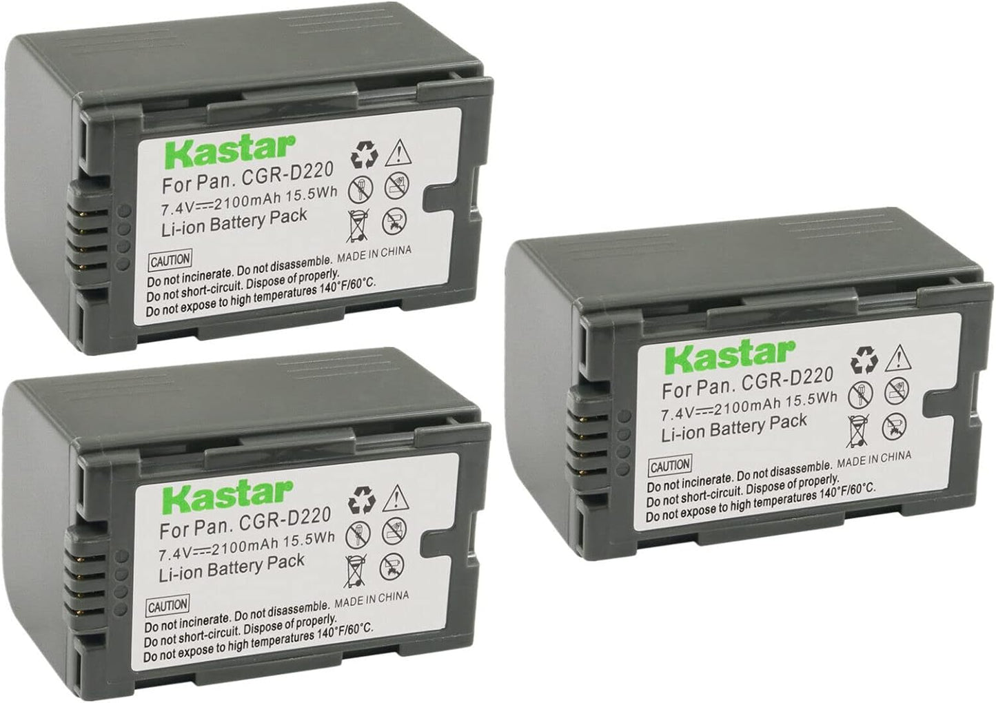 Kastar 3-Pack CGR-D16 Battery Replacement for Panasonic Cameras