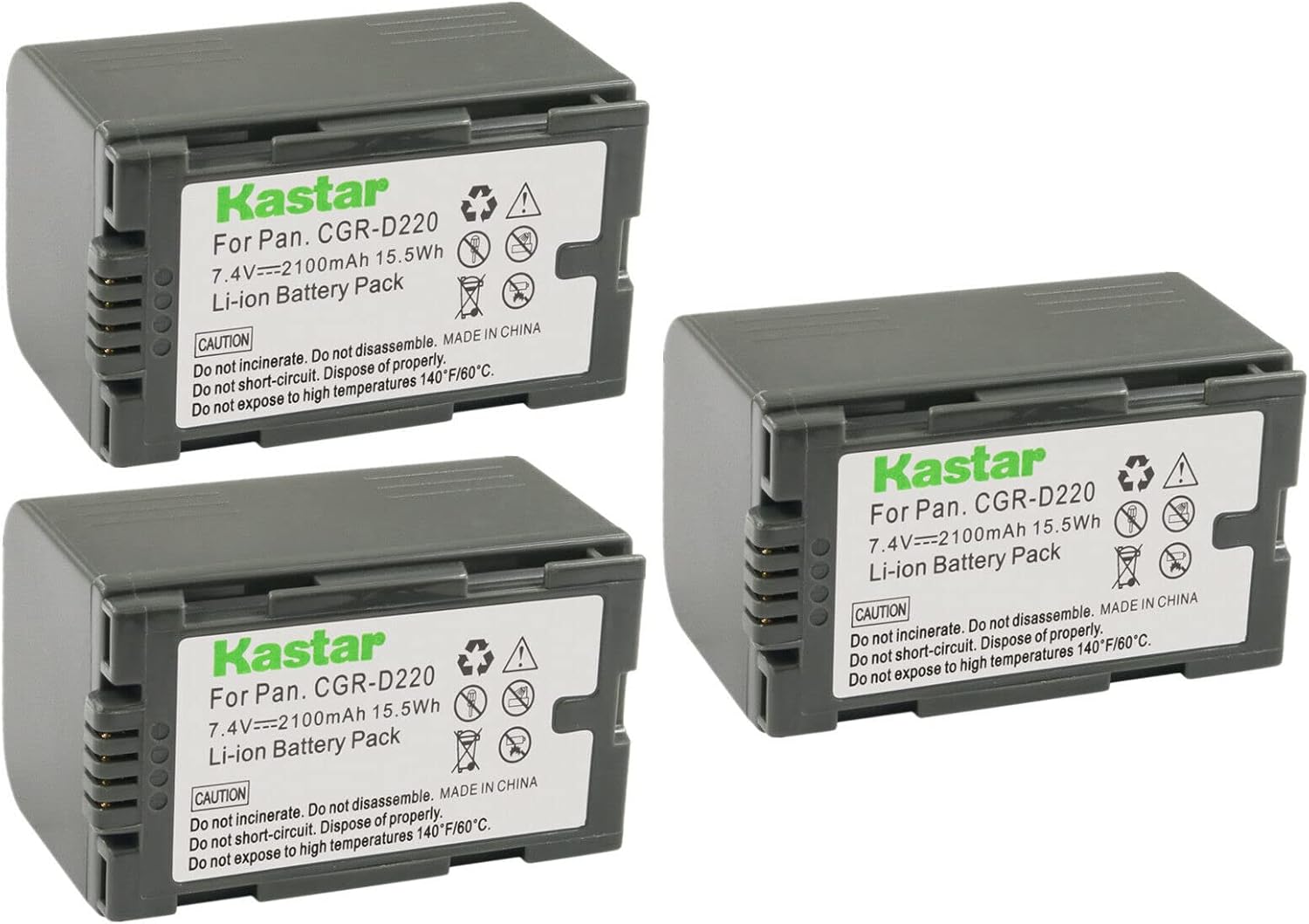 Kastar 3-Pack CGR-D16 Battery Replacement for Panasonic Cameras