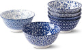 Selamica Blue and White Porcelain 20oz Cereal Bowl Set - Set of 6