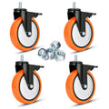 6 inch Threaded Stem Casters Set of 4 Heavy Duty 2000Lbs - Dual