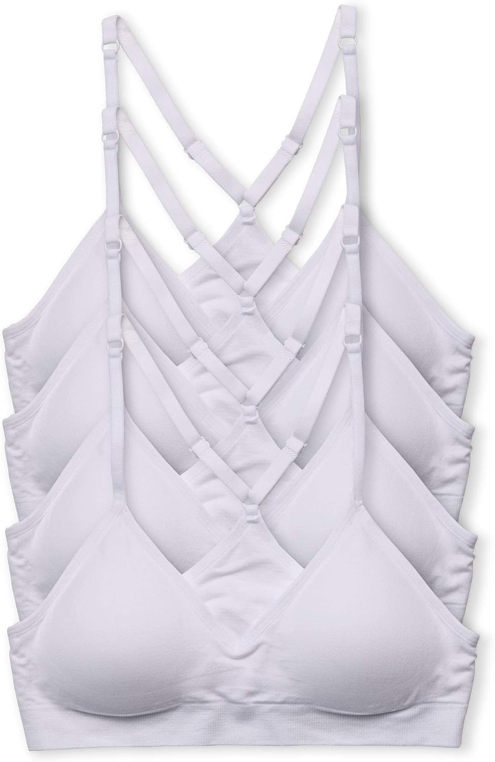 Kalon Womens 4 Pack Racerback Sports Bralette for Comfort