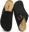 Cork Footbed Suede Clogs for Women Size 6-11 - Memory Foam Support