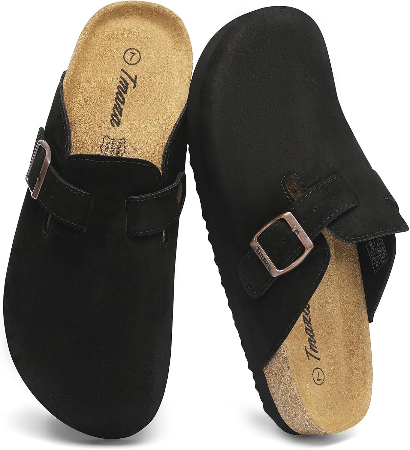 Cork Footbed Suede Clogs for Women with Arch Support Comfort