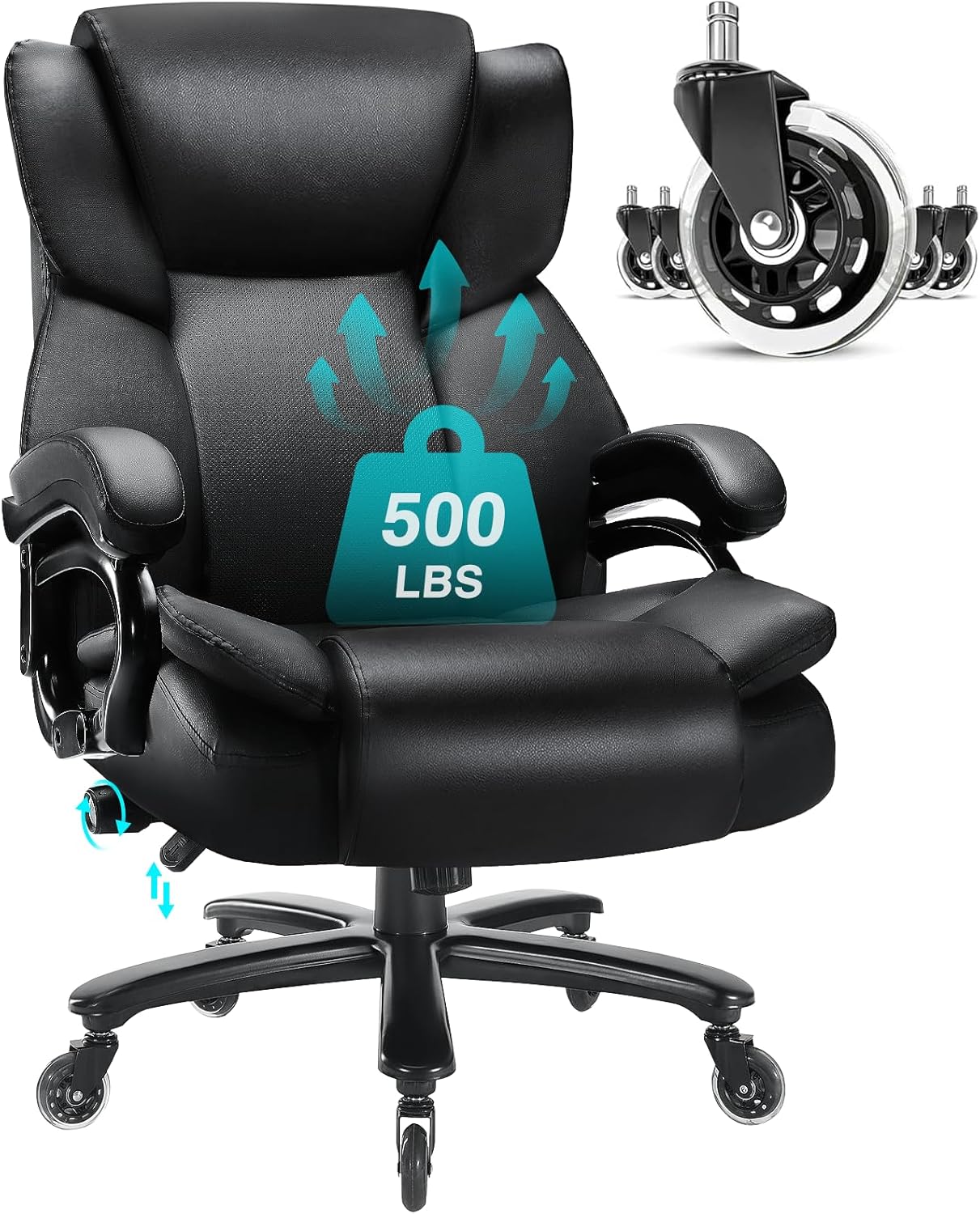 500lbs Big and Tall Office Chair with Adjustable Lumbar Support