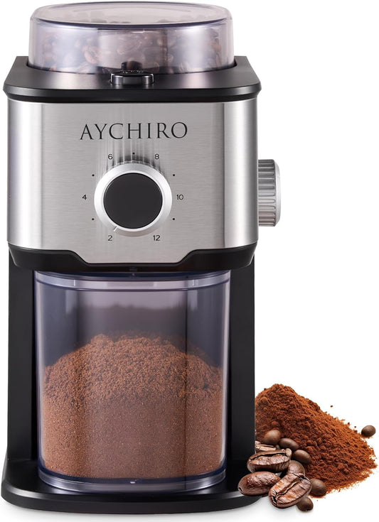 Adjustable Burr Coffee Grinder with 14 Settings for Perfect Brew