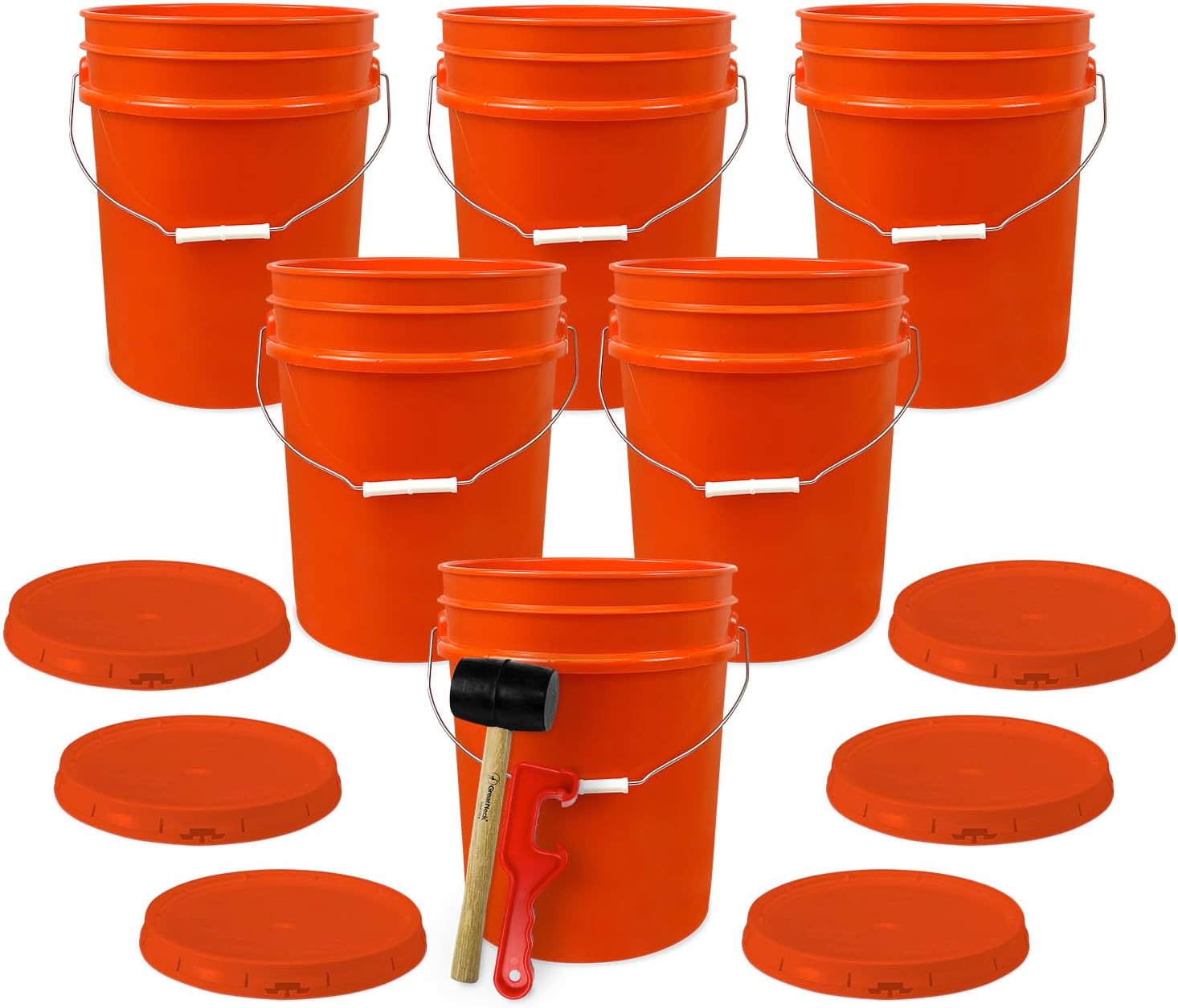 5 Gallon Plastic Bucket with Airtight Lid for Food Storage
