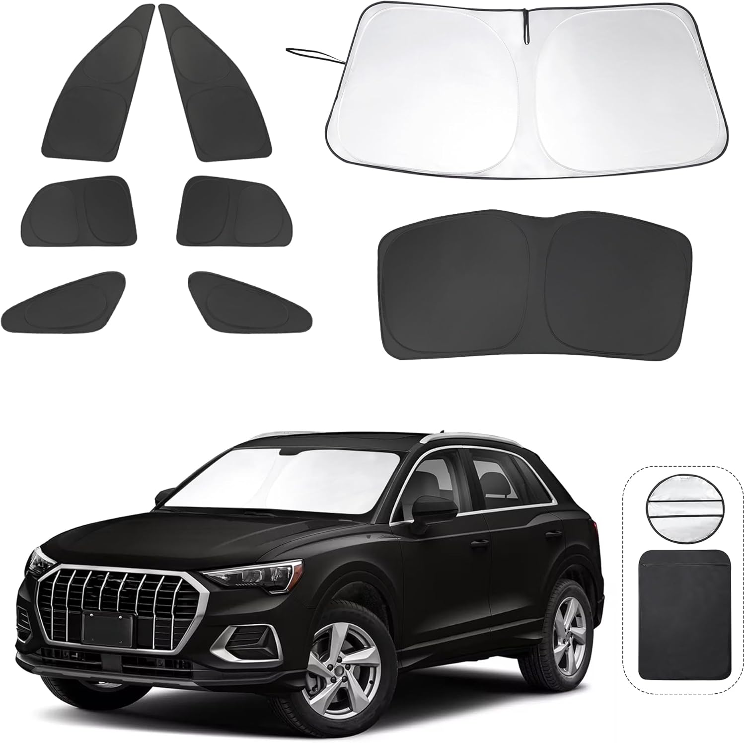 8PCS Window Shades for Audi Q3 2019-2024 - UV Protection