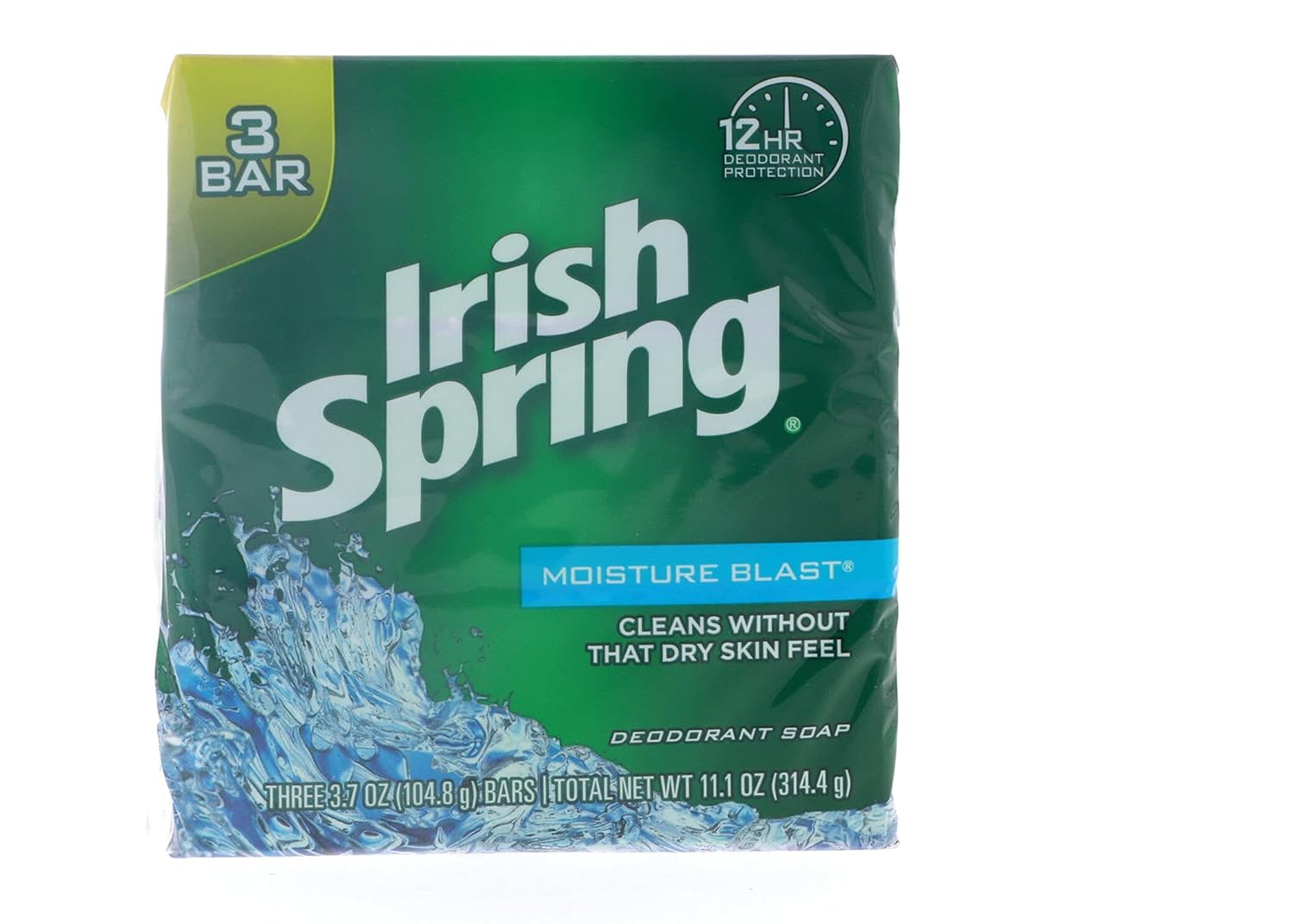 Irish Spring Moisture Blast Deodorant Bar Soap for Freshness