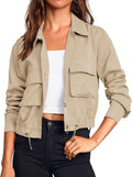 Onedreamer Women's Military Safari Cropped Jacket - Lightweight wear