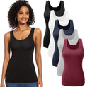 TVKSOM 5 Pack Tank Tops for Women - Soft Ribbed Cotton-Feel