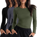 Neer Long Sleeve Crewneck Underscrub Shirts for Women - 3 Pack