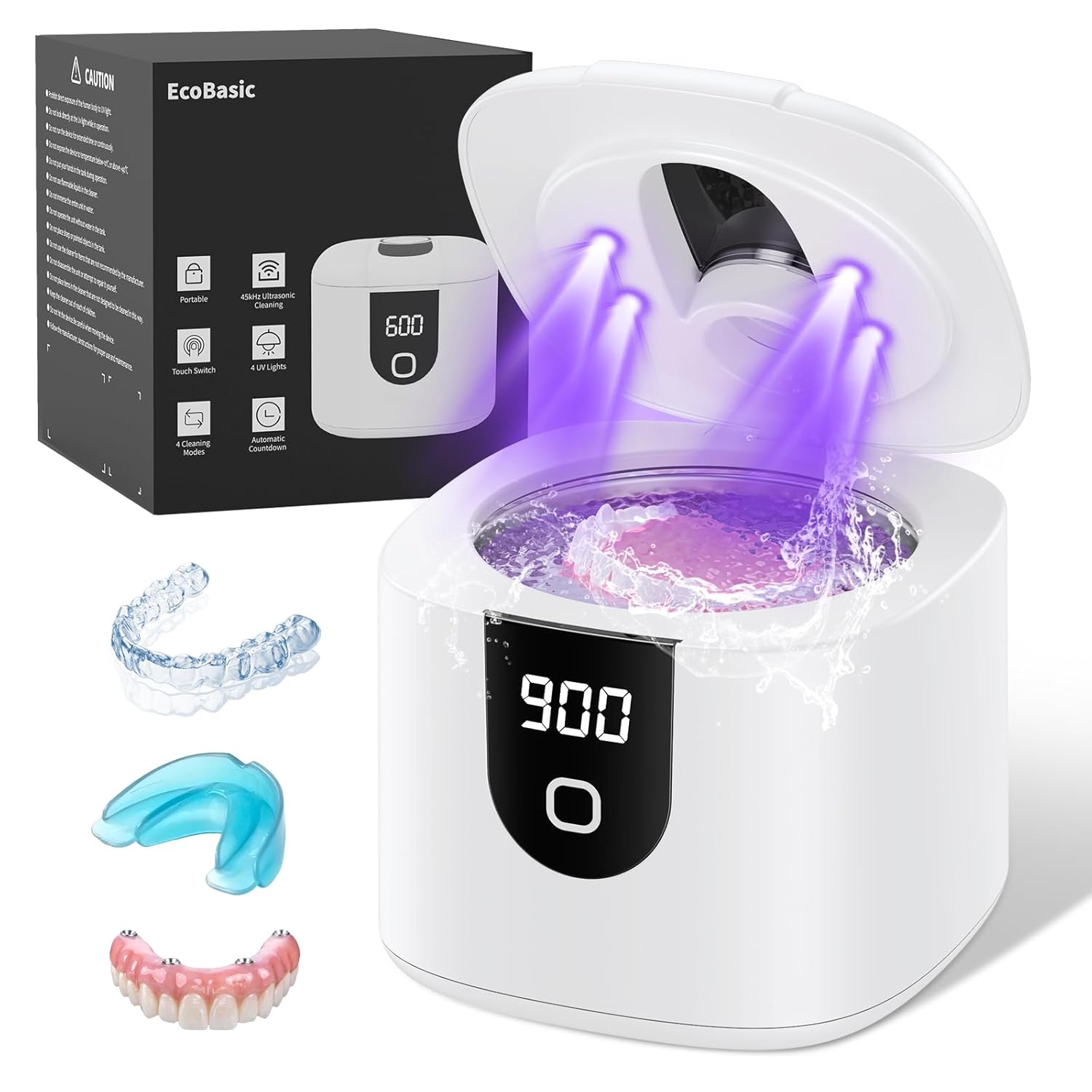 Ultrasonic Retainer Cleaner with 4 Modes and 200ML Capacity