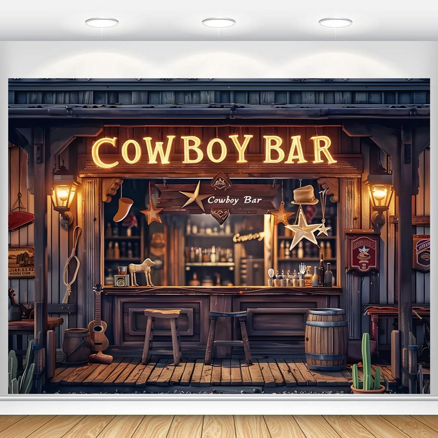 Western Backdrop 10x8ft Cowboy Themed Party Decorations