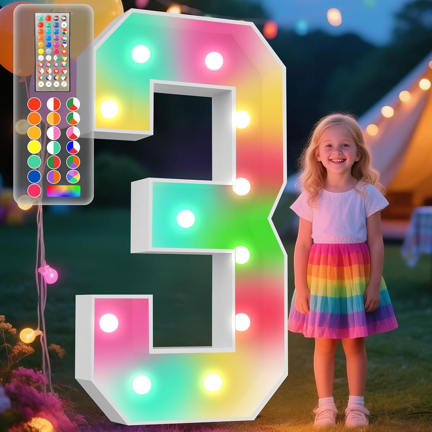 Ledido 4FT Marquee Light Up Numbers for Party and Events