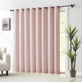 Pink Sliding Door Curtains 100x84in Blackout Thermal Insulated