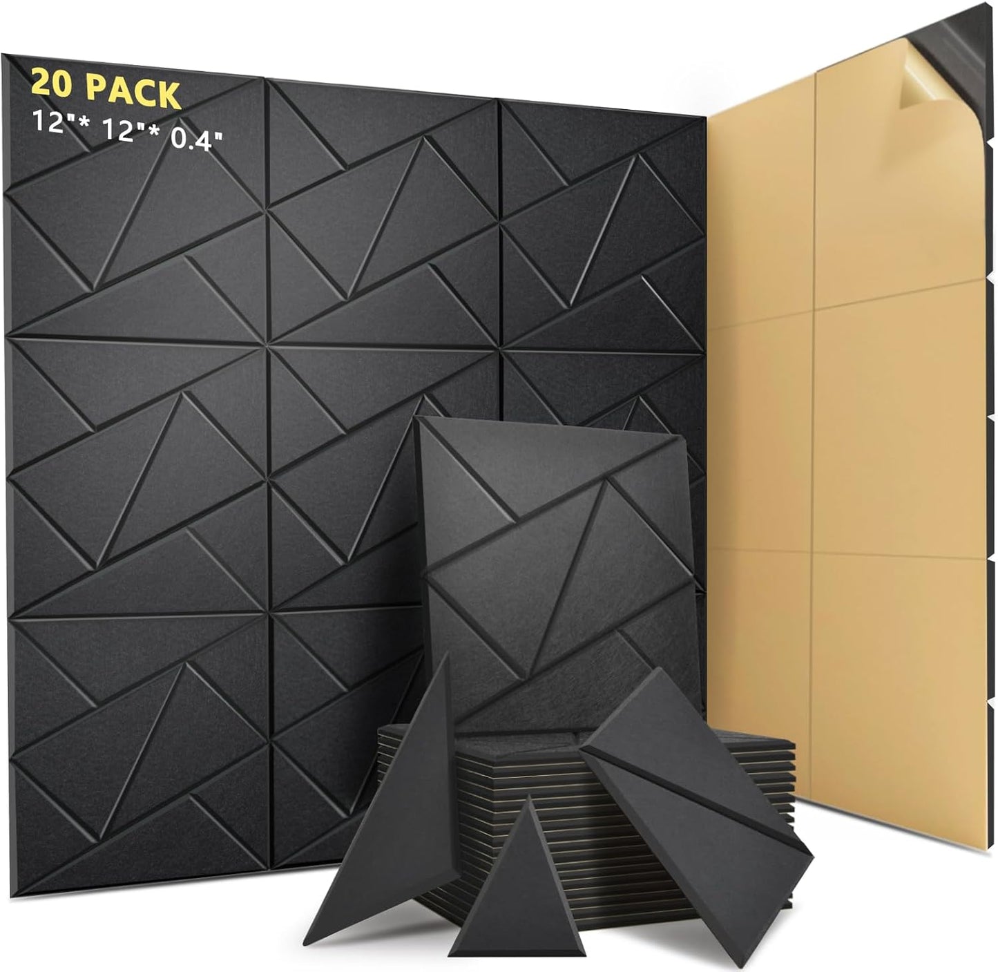 20 Pack Sound Proof Foam Panels for Walls - Noise Reduction Panels