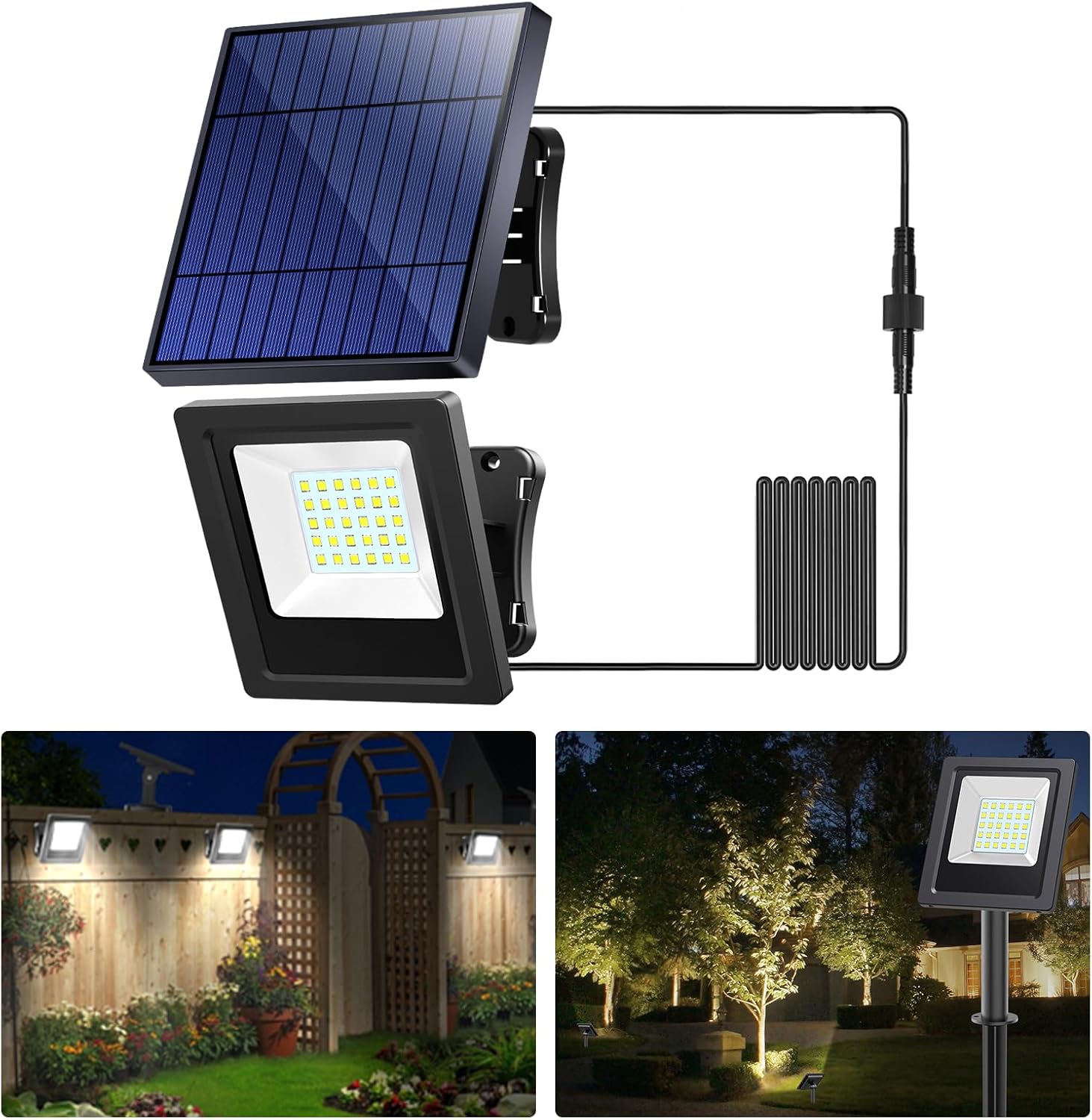 Solar Lights Outdoor Bright Solar Flood Lights for Security