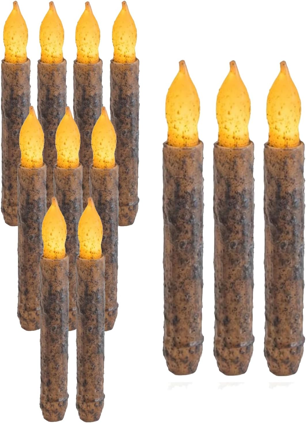 12 Pcs 6.5ft' Real Wax Primitive Candles for Rustic Decor