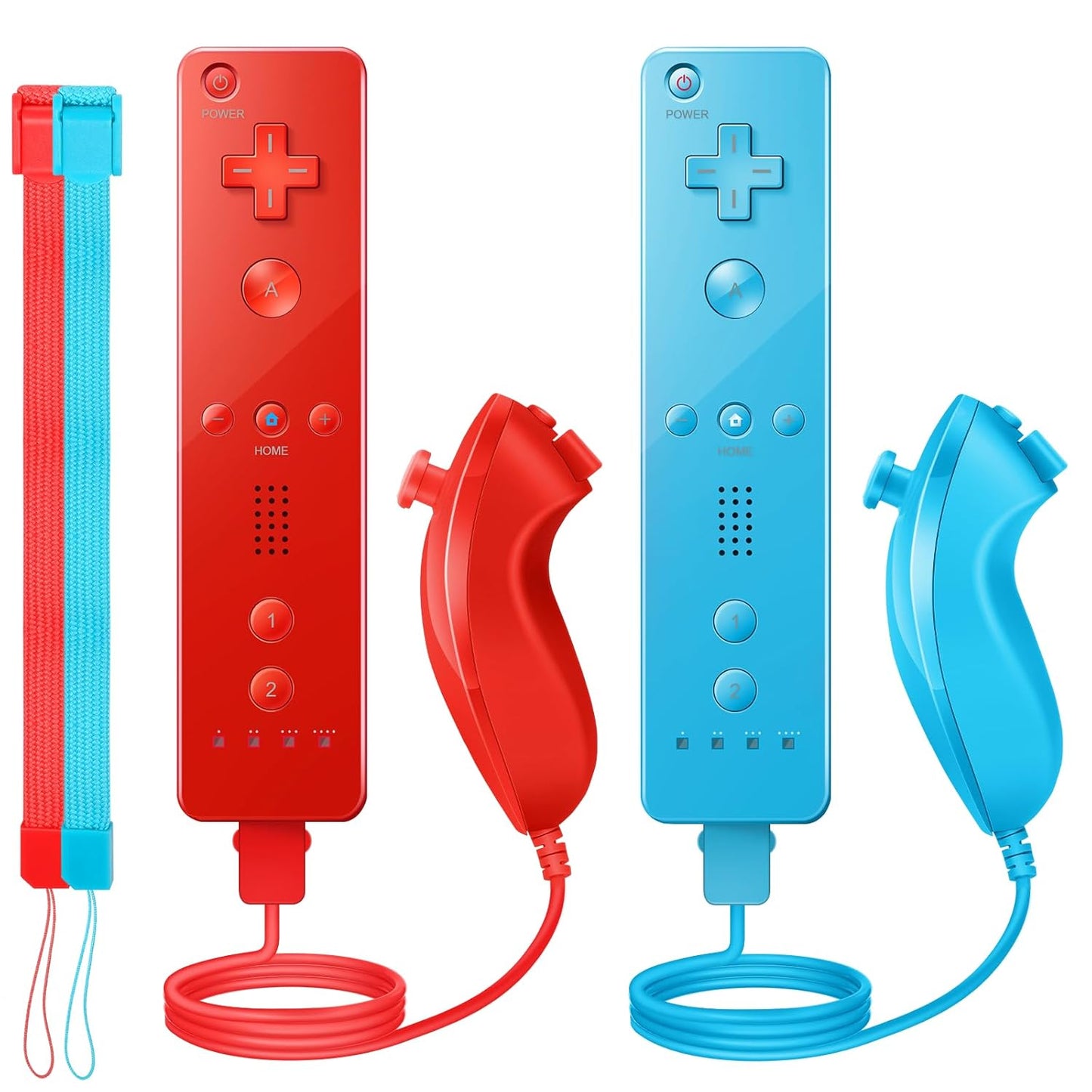 Wii Controller 2 Pack with Nunchuck Joystick and Silicone Case