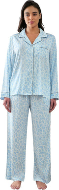 Womens Silk Satin Pajamas Set Button Down 2 Piece Pjs (Style 5D7H)