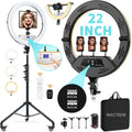 22in Foldable Ring Light with 75in Tripod Stand - Studio Rolling Light