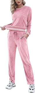 Totatuit Women's Velour Sweatsuit Set - Soft 2-Piece Track Suit