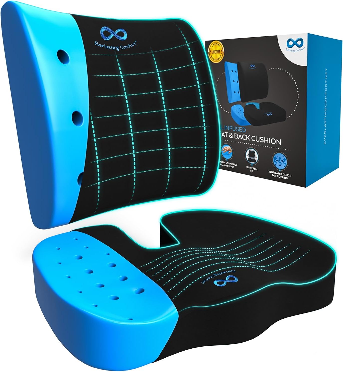 Get Ultimate Comfort: Lumbar Support & Seat Cushion Combo
