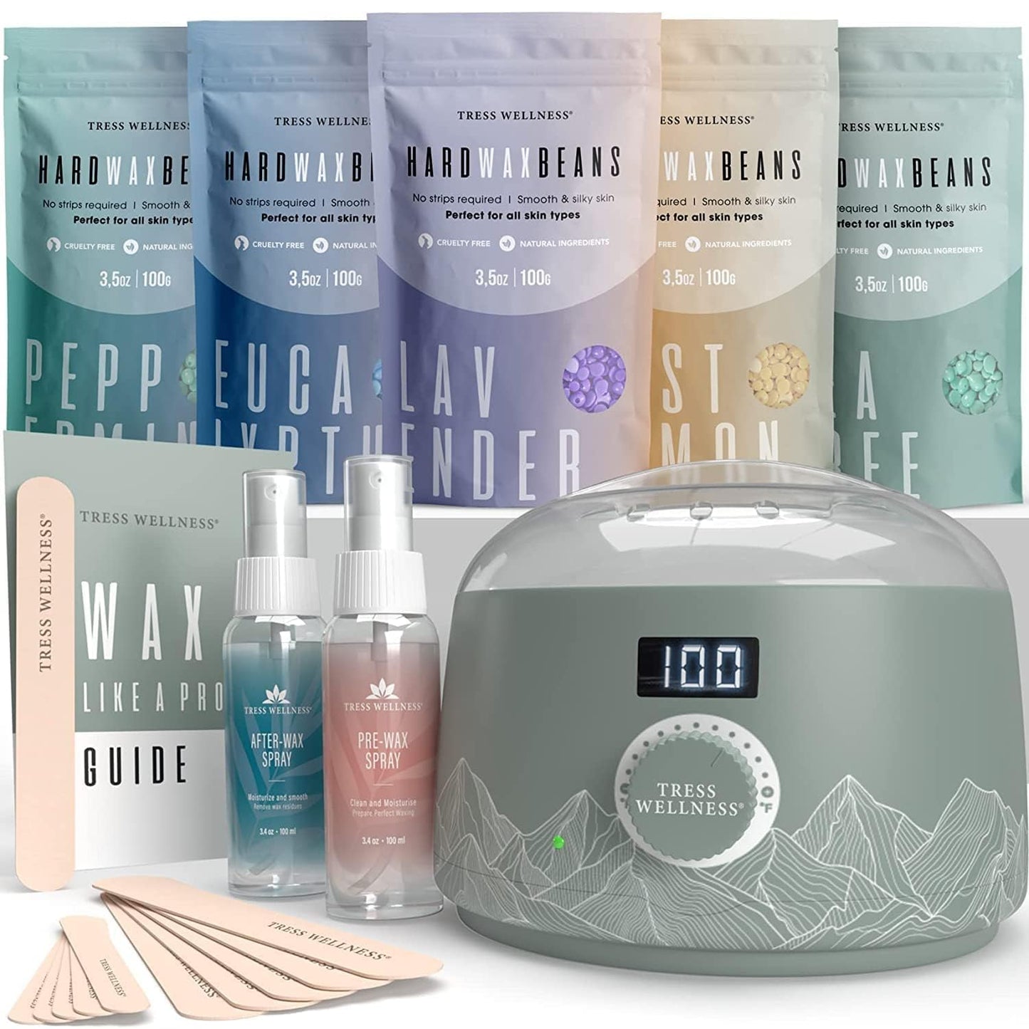 Tress Wellness Waxing Kit for Sensitive Skin - Easy At-Home Use