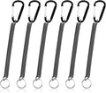 6 PCS Black Fishing Lanyards Retractable Coiled Tool Tether - Heavy