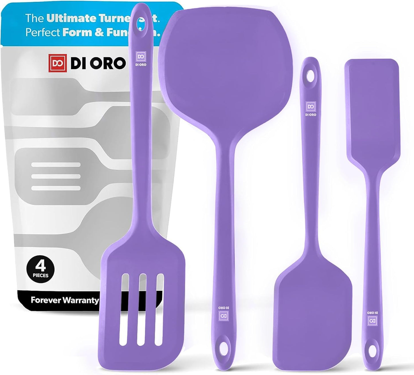 DI ORO Silicone Turner Spatula Set for Nonstick Cookware