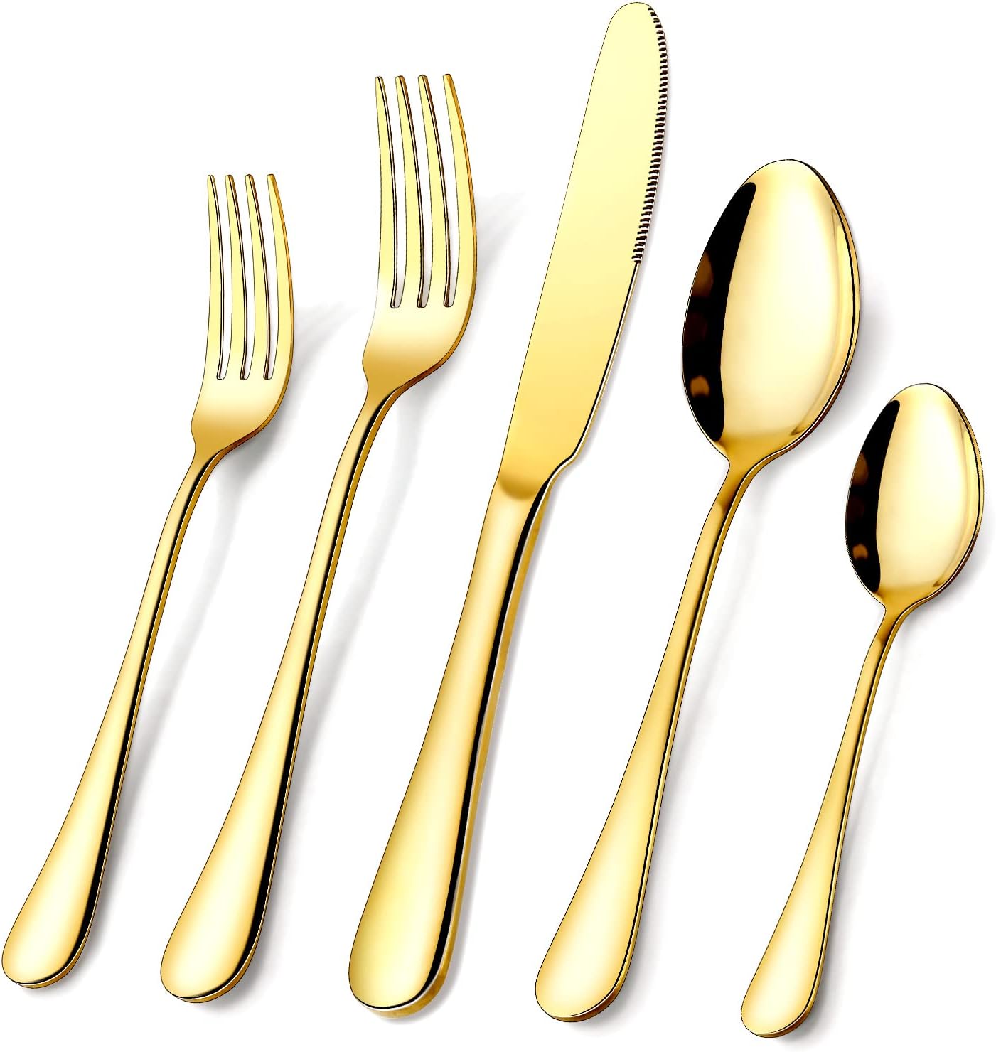 Gold Silverware Set - 40-Piece Stainless Steel Flatware Set