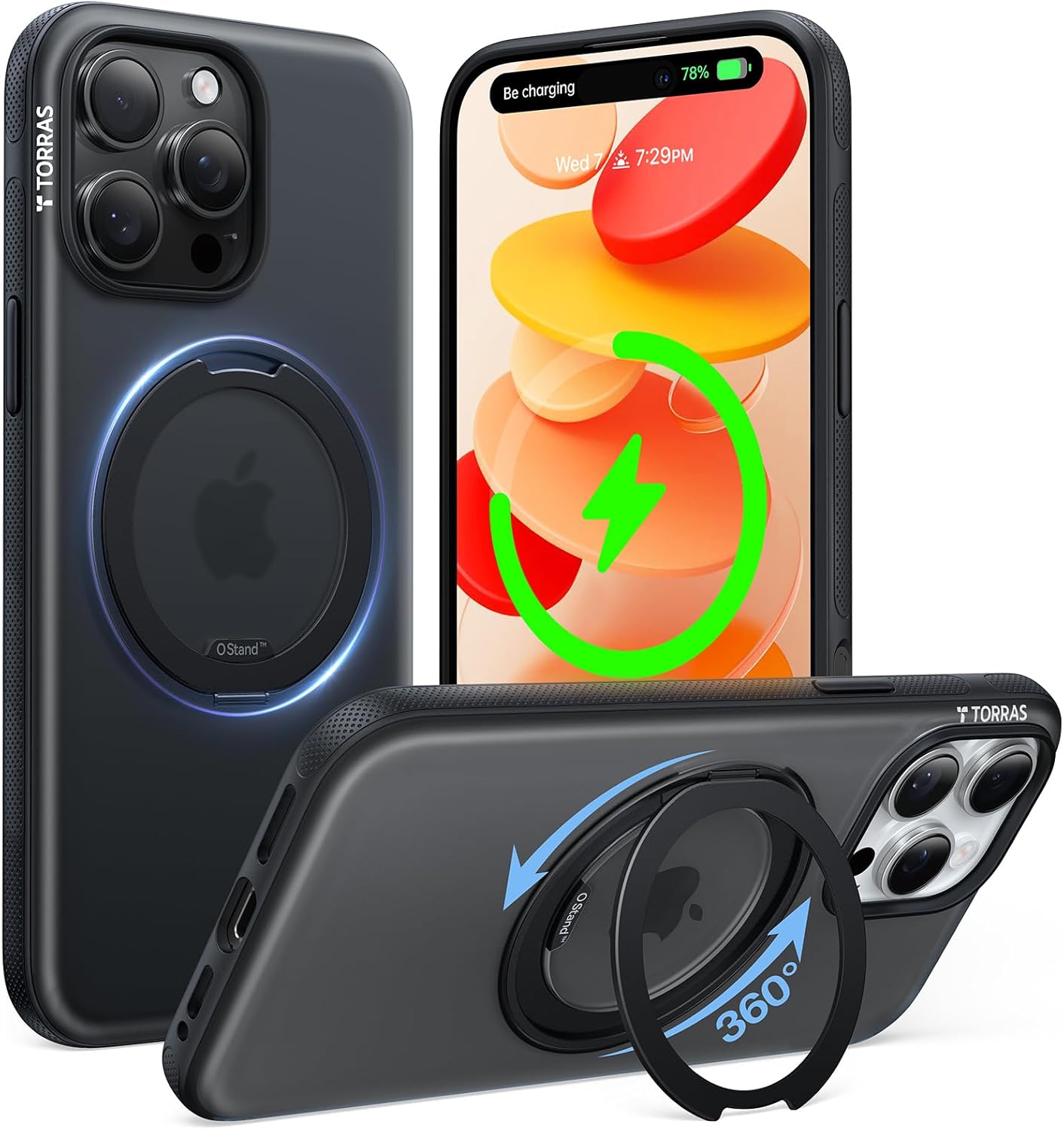 TORRAS O3 Fitness Case for iPhone 15 Pro with Magnetic Stand