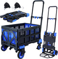 2 in 1 Hand Truck Dolly Foldable with Basket - Compact 330 lb Capacity
