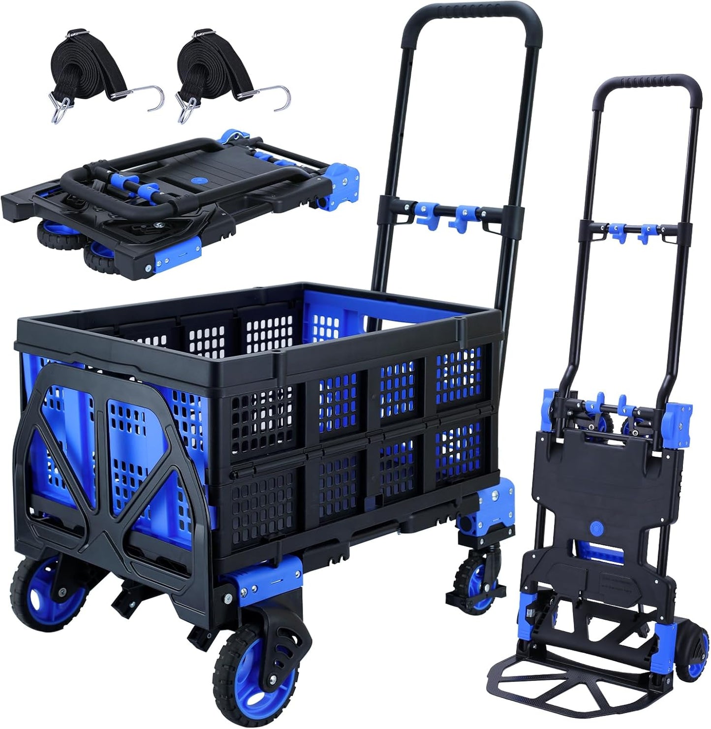 2 in 1 Hand Truck Dolly Foldable with Basket for Easy Moving