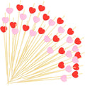 200 Red Pink Heart Bamboo Cocktail Picks for Festive Parties