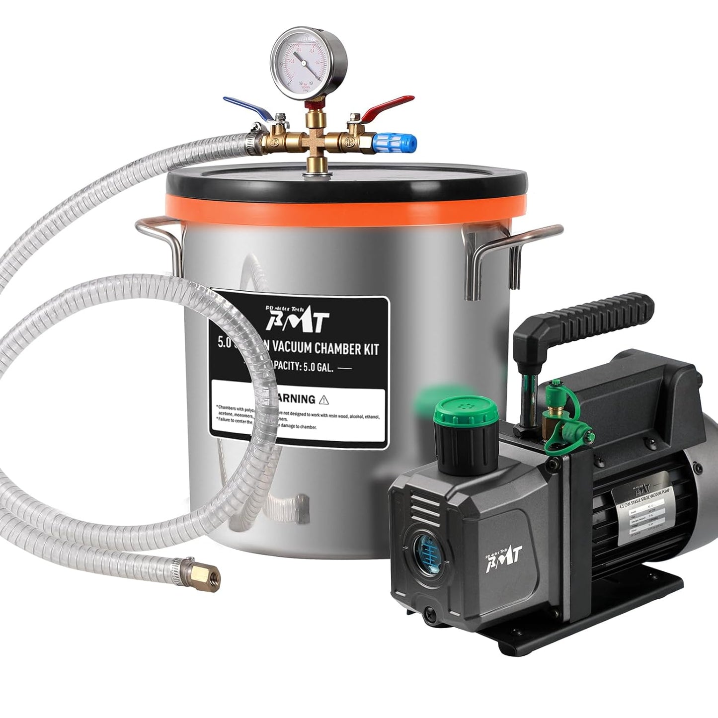 5 Gallon Vacuum Chamber Kit with Powerful 4.5 CFM Pump