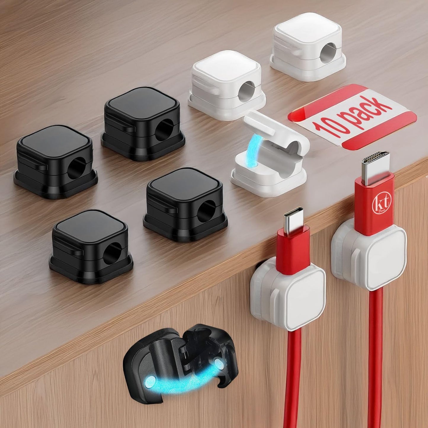 KT Deals Magnetic Cable Clips - Organize Cords Easily!